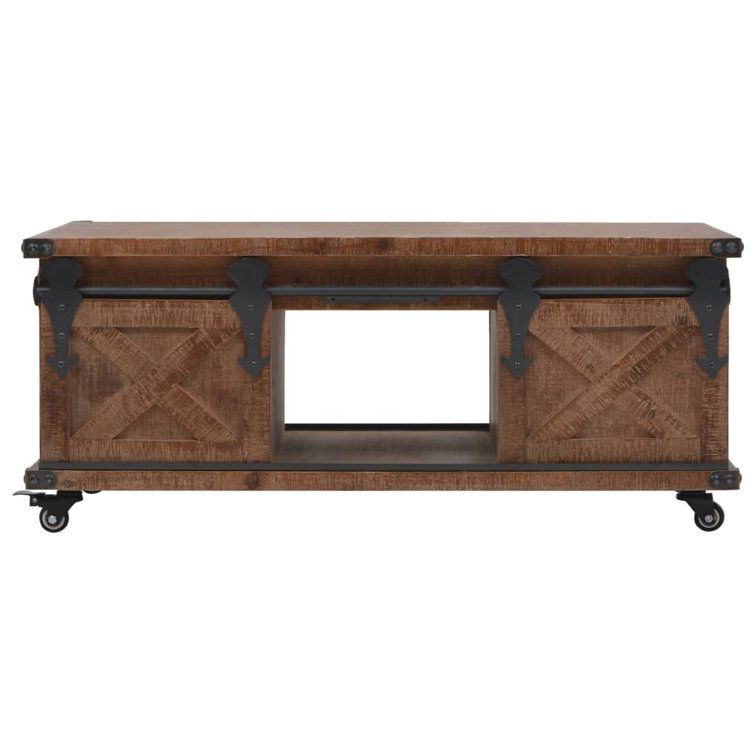 Williston Coffee Table 91X51x38 Cm Solid Fir Wood, Brown Finish